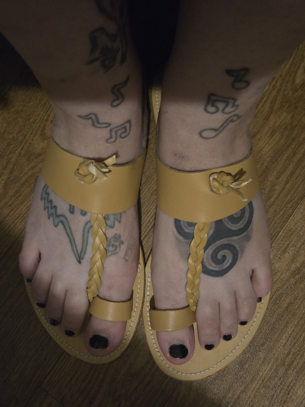 naughty monkey Camel Braided T-Strap Sandals